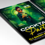 A customizable flyer template designed for elegant night gatherings, featuring sleek design elements, subtle bokeh lights, and modern typography that evokes an exclusive, refined atmosphere.