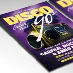 A customizable flyer template designed for 90s-themed events and throwback nights, showcasing dynamic silhouettes of dancers and nostalgic typography to capture the era's energy.