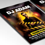 A customizable flyer template designed for large-scale music events, showcasing vibrant, futuristic typography and pulsating visual effects that evoke high energy, thrilling beats, and an unforgettable night.