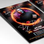 A customizable flyer template designed for music events and dance parties, showcasing energetic visuals, glowing effects, and bold typography that pulses with rhythm.