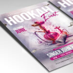 A customizable flyer template designed for lounge events, showcasing exotic patterns, rich colors, and stylish typography that evokes a sense of luxurious comfort and unique flavors.