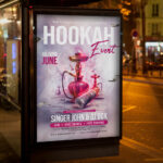 An alluring and attention-grabbing invitation template, ready for personalization for a "Hookah Event," promising an unforgettable evening of aromatic shisha, soothing ambiance, and delightful company.