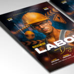 A customizable flyer template designed for Labor Day weekend events, showcasing cheerful typography and imagery that evokes picnics, gatherings, and holiday relaxation.
