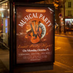 An engaging and attention-grabbing invitation template, ready for personalization for a "Musical Party," promising an unforgettable night of rhythm, harmony, and entertainment.