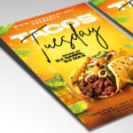A customizable flyer template designed for weekly food specials, showcasing an inviting color palette and dynamic elements that highlight appetizing Mexican cuisine and special deals.