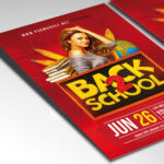 A customizable flyer template designed for student events, showcasing playful, bold typography and a vibrant color palette that evokes a sense of fun, friendship, and the excitement of a new academic year.