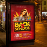 An inviting and attention-grabbing invitation template, ready for personalization for a "Back 2 School 2025 Event," promising an unforgettable night of music, dancing, and celebrating the new school year.