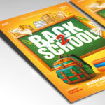 A customizable PSD flyer template designed for student events, showcasing playful, bold typography and a vibrant color palette that evokes a sense of fun, friendship, and the excitement of a new academic year.