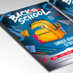 A customizable PSD flyer template designed for student events, showcasing playful, bold typography and a vibrant color palette that evokes a sense of fun, friendship, and the excitement of a new academic year.
