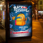 An inviting and attention-grabbing invitation template, ready for personalization for a "Back 2 School Event," promising an unforgettable night of music, dancing, and celebrating the new school year.