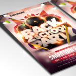 A customizable flyer template designed for student events, showcasing playful, bold typography and a vibrant color palette that evokes a sense of fun, friendship, and the excitement of a new academic year.