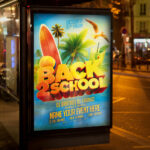 An inviting and attention-grabbing invitation template, ready for personalization for a "Back 2 School Party," promising an unforgettable night of music, dancing, and celebrating the new school year.