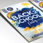 A customizable PSD flyer template designed for student events, showcasing playful, bold typography and a vibrant color palette that evokes a sense of fun, friendship, and the excitement of a new academic year.