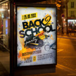 An inviting and attention-grabbing invitation template, ready for personalization for a "Back-to-School 2025 Event," promising an unforgettable night of music, dancing, and celebrating the new school year.