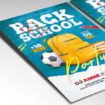 A customizable PSD flyer template designed for student events, showcasing playful, bold typography and a vibrant color palette that evokes a sense of fun, friendship, and the excitement of a new academic year.