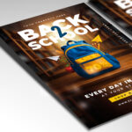 A customizable flyer template designed for student events, showcasing playful, bold typography and a vibrant color palette that evokes a sense of fun, friendship, and the excitement of a new academic year.