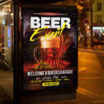 An inviting and attention-grabbing invitation template, ready for personalization for a "Beer Event," promising an unforgettable time of tasting great brews, enjoying good food, and celebrating with friends.
