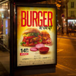 An enticing and attention-grabbing invitation template, ready for personalization for a "Burger Event," promising an unforgettable time of great food, fun, and flavorful creations.
