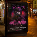 An inviting and attention-grabbing invitation template, ready for personalization for a "Halloween Party," promising an unforgettable night of scares, costumes, and festive fun.