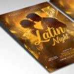 A customizable flyer template designed for dance parties, showcasing bold, expressive typography and a vibrant color palette of reds, blues, and oranges that evokes a sense of rhythm, passion, and excitement.