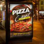An enticing and attention-grabbing invitation template, ready for personalization for a "Pizza Event," promising an unforgettable time of great food, fun, and flavorful creations.