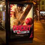 An inviting and attention-grabbing announcement template, ready for personalization for a "Cricket Event," promising an unforgettable sporting experience and a fresh new look.