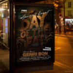 An inviting and attention-grabbing announcement template, ready for personalization for a "Day of the Death" celebration, promising an unforgettable spiritual experience and a fresh new look.
