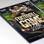 A customizable flyer template designed for sports events, showcasing bold, athletic typography and a classic color palette of greens and reds that evokes a sense of authentic style and tradition.