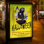 An inviting and attention-grabbing invitation template, ready for personalization for a "Halloween Night," promising an unforgettable night of scares, costumes, and festive fun.