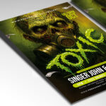 A customizable flyer template designed for spooky events, showcasing eerie, gothic typography and a chilling color palette of oranges and blacks that evokes a sense of fear and suspense.