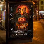 An inviting and attention-grabbing invitation template, ready for personalization for a "Halloween Party Event," promising an unforgettable night of scares, costumes, and festive fun.