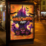 An inviting and attention-grabbing invitation template, ready for personalization for a "Halloween Party," promising an unforgettable night of scares, costumes, and festive fun.