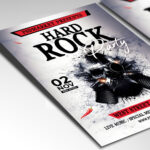 A customizable flyer template designed for music events, showcasing bold, edgy typography and a dynamic color palette of reds and blacks that evokes a sense of vibrant fun.