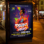 An inviting and attention-grabbing announcement template, ready for personalization for a "Paint Night," promising an unforgettable creative experience and a fresh new look.