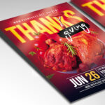 A customizable flyer template designed for holiday events, showcasing bold, rustic typography and a warm color palette of oranges and browns that evokes a sense of vibrant fun.