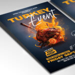 A customizable flyer template designed for fall festivals, showcasing comforting, rustic typography and a warm color palette of deep oranges and browns that evokes a sense of gratitude and cheer.