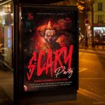 An inviting and attention-grabbing invitation template, ready for personalization for a "Club Party Scary" event, promising an unforgettable night of music, thrilling scares, and adrenaline-pumping club action.