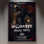 A Halloween 2026 Flyer Template featuring a modern, sinister jack-o'-lantern with digital glow effects, set against a dark and foggy background with the year prominently displayed, conveying a professional and futuristic horror atmosphere.