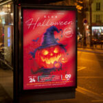 An inviting and attention-grabbing invitation template, ready for personalization for a "Halloween Event," promising an unforgettable night of scares, costumes, and festive fun.