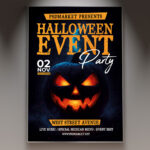 A Halloween Party 2026 Flyer Template featuring a sinister, cloaked figure against a foggy graveyard backdrop with the year '2026' boldly emphasized, conveying a professional and event-specific spooky atmosphere.