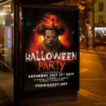 An inviting and attention-grabbing invitation template, ready for personalization for a "Halloween Bar Party," promising an unforgettable night of music, themed drinks, and lively costume fun.