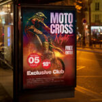 An inviting and attention-grabbing invitation template, ready for personalization for a "Moto Cross Event," promising an unforgettable day of intense competition, powerful machines, and adrenaline.