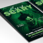 A customizable party flyer designed for an extreme horror celebration, showcasing distressed, grunge typography and a chilling color palette of deep red, black, and gray that evokes a sense of fear and suspense.