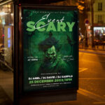 An inviting and attention-grabbing invitation template, ready for personalization for a "Scary Event Party," promising an unforgettable night of music, intense scares, and adrenaline-pumping entertainment.